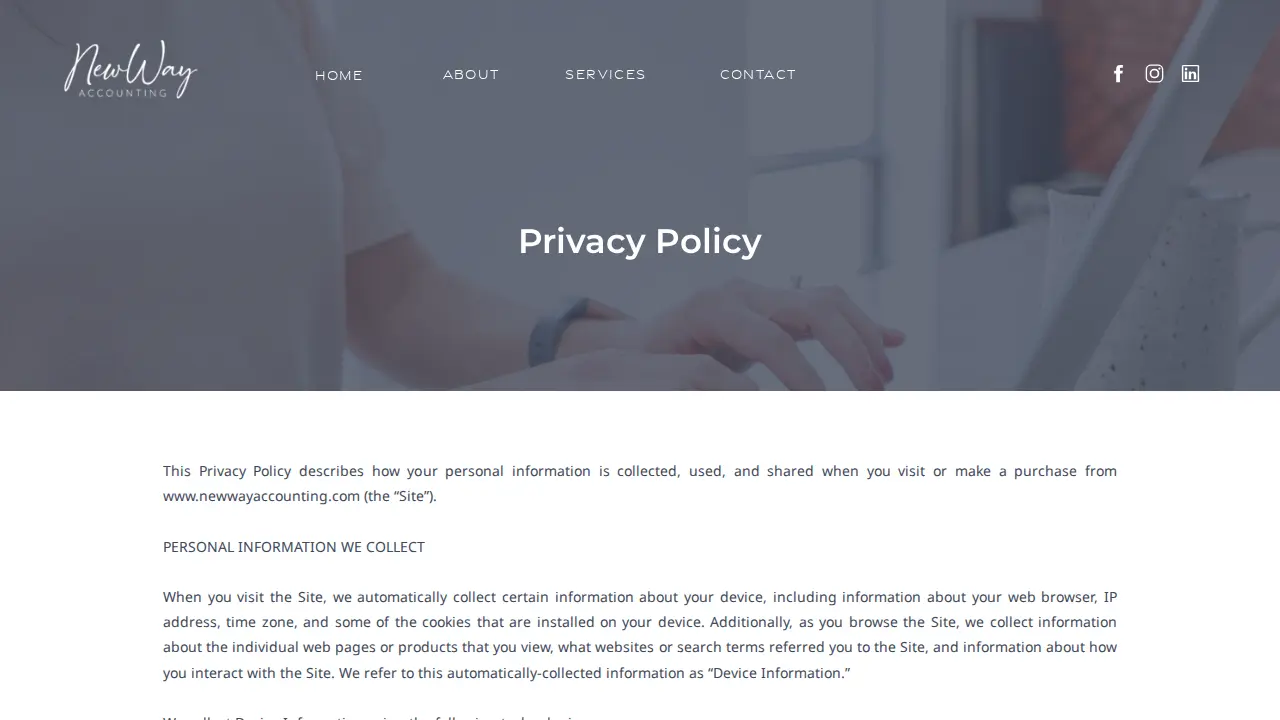 NewWay Accounting page