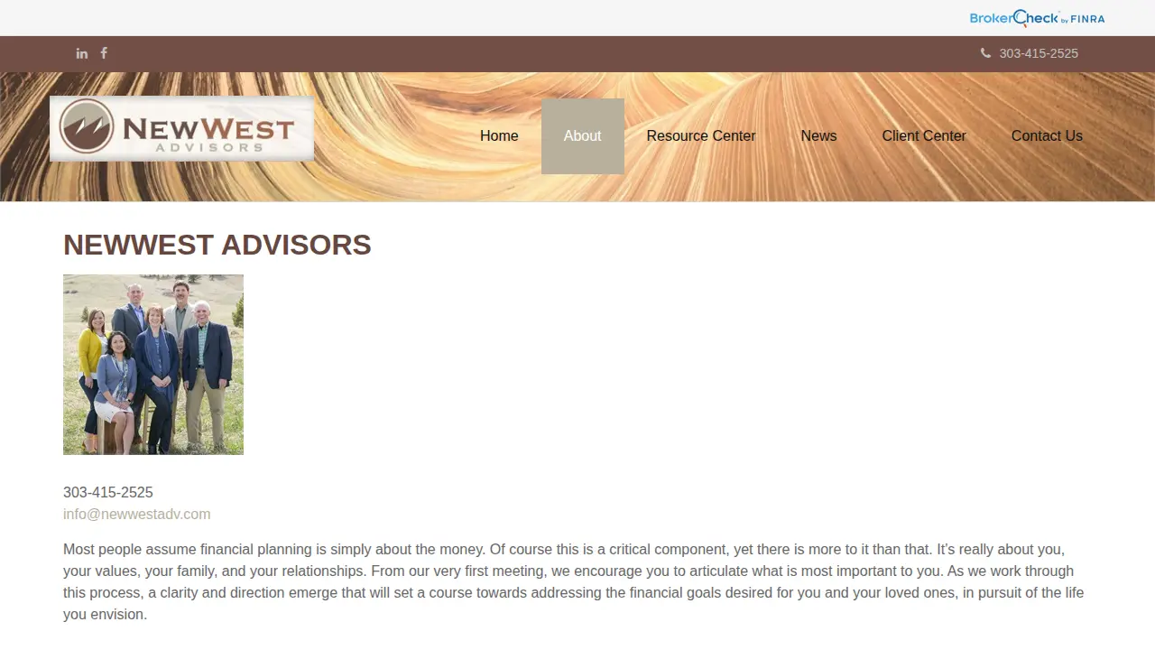 New West Advisors page