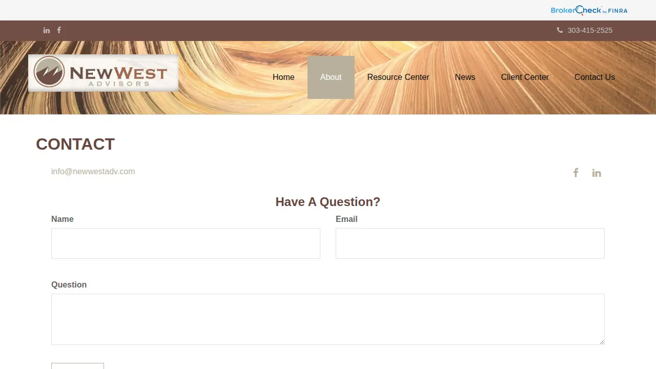 New West Advisors page