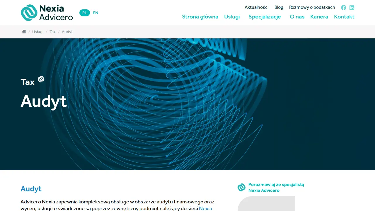 Nexia Advicero page