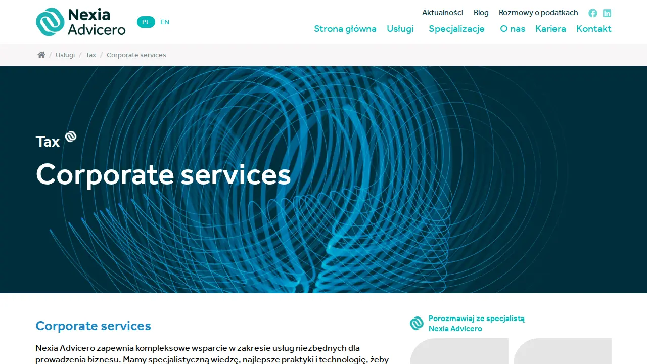 Nexia Advicero page