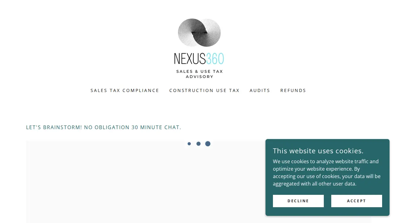 Nexus360 Sales & Use Tax Advisory page