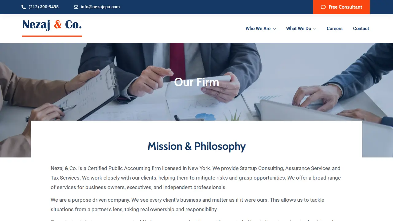 Nezaj & Co. CPAs page
