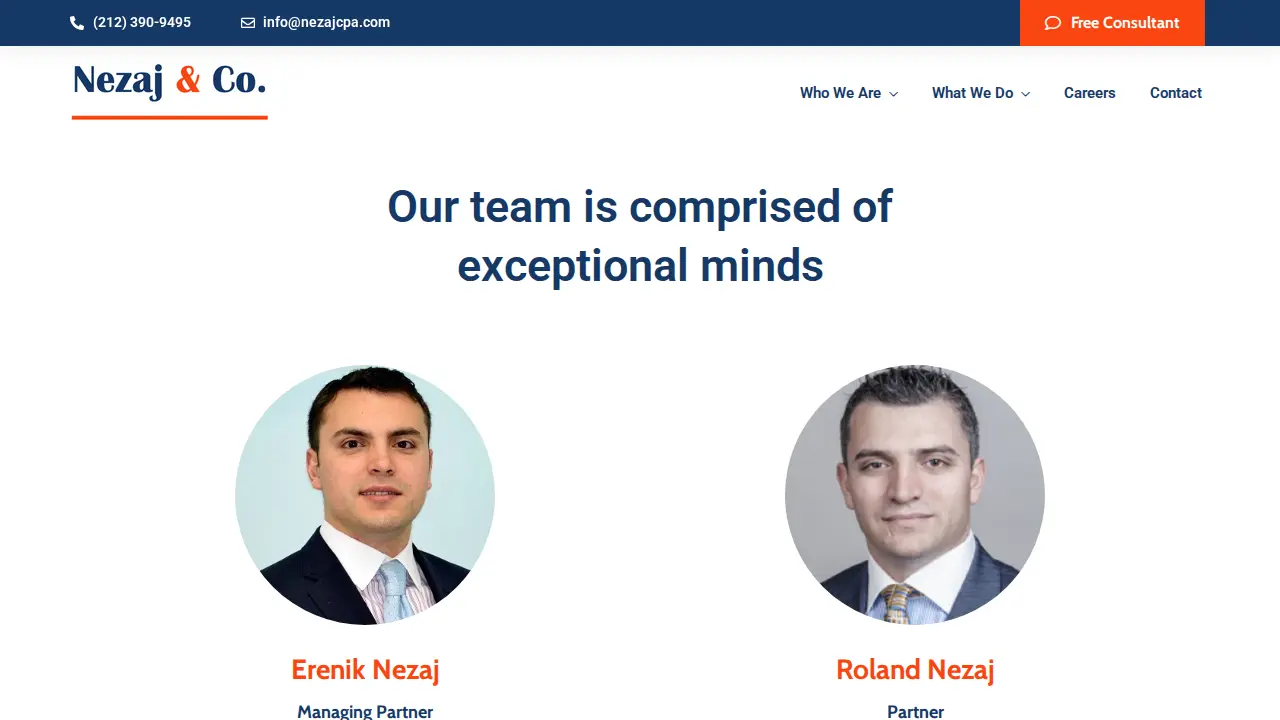 Nezaj & Co. CPAs page