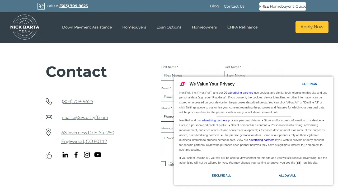 The Nick Barta Team at Security First Financial - Mortgage Lender page
