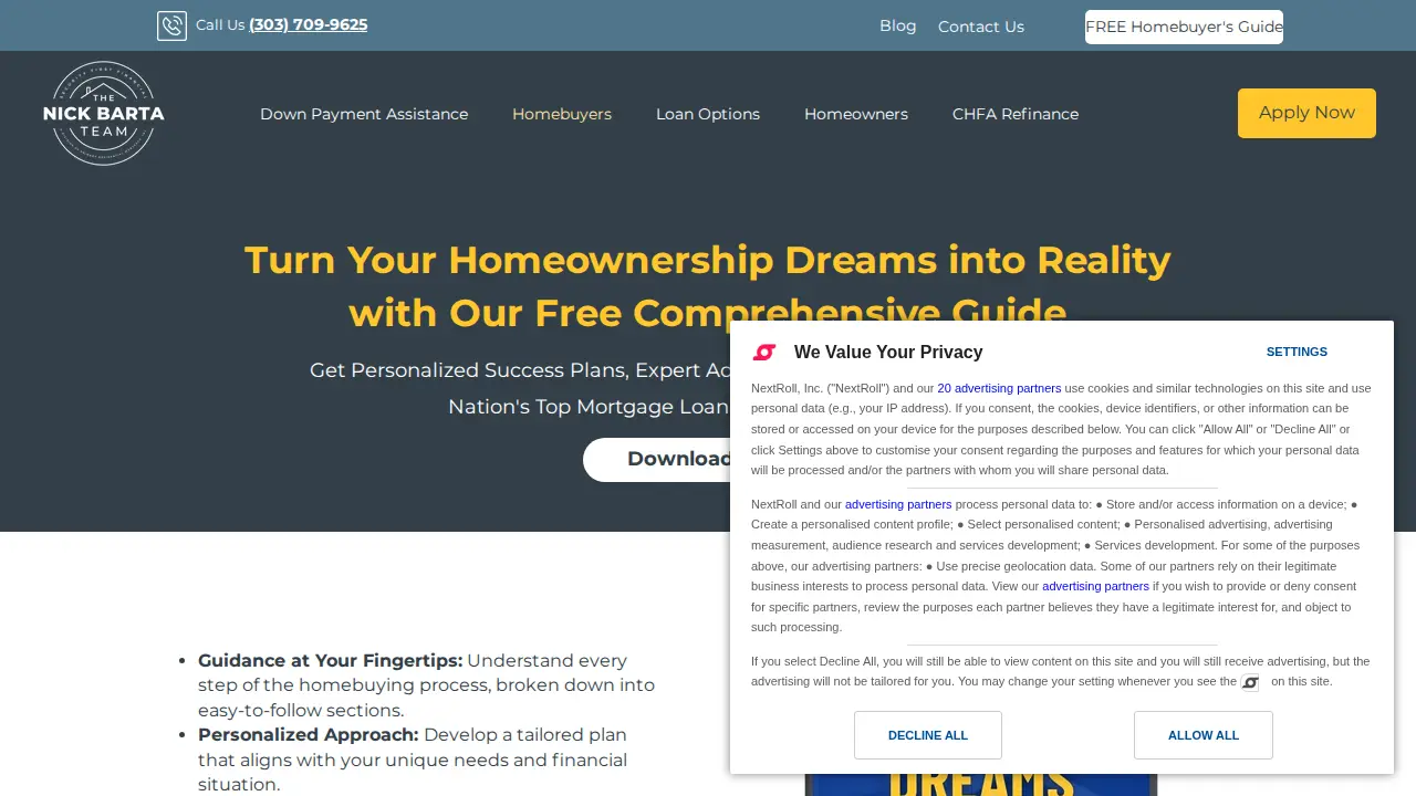 The Nick Barta Team at Security First Financial - Mortgage Lender page
