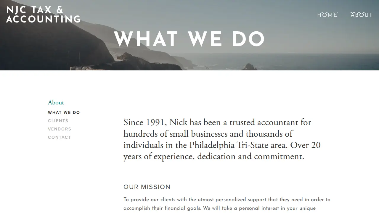Nicholas J Cinquino Accounting page