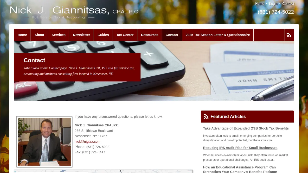 Nick J. Giannitsas CPA, P.C. page