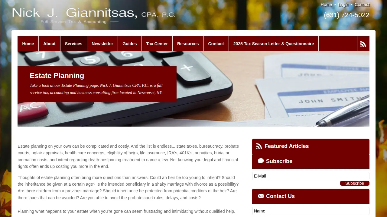 Nick J. Giannitsas CPA, P.C. page