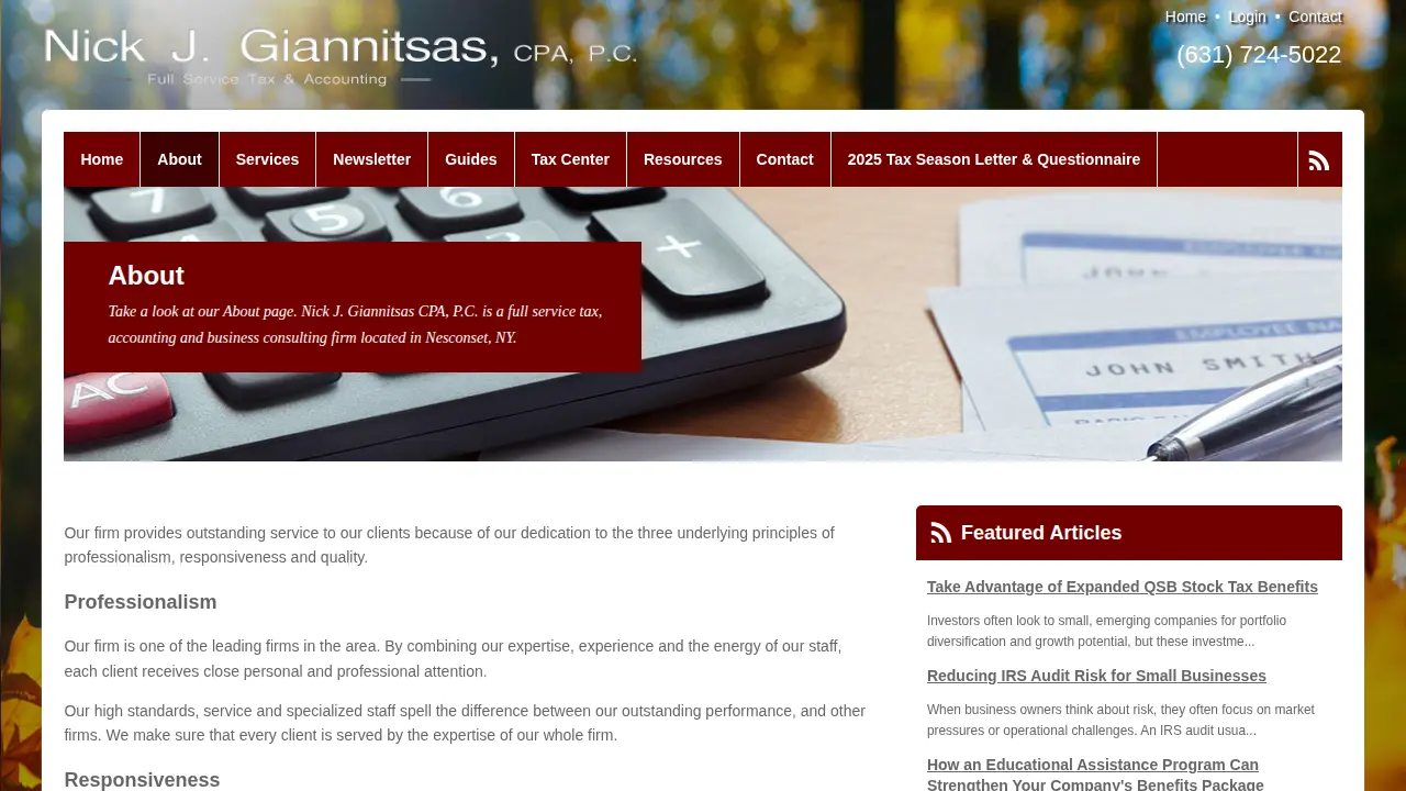 Nick J. Giannitsas CPA, P.C. page