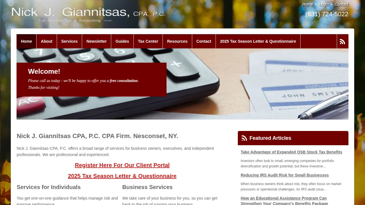 Nick J. Giannitsas CPA, P.C. page
