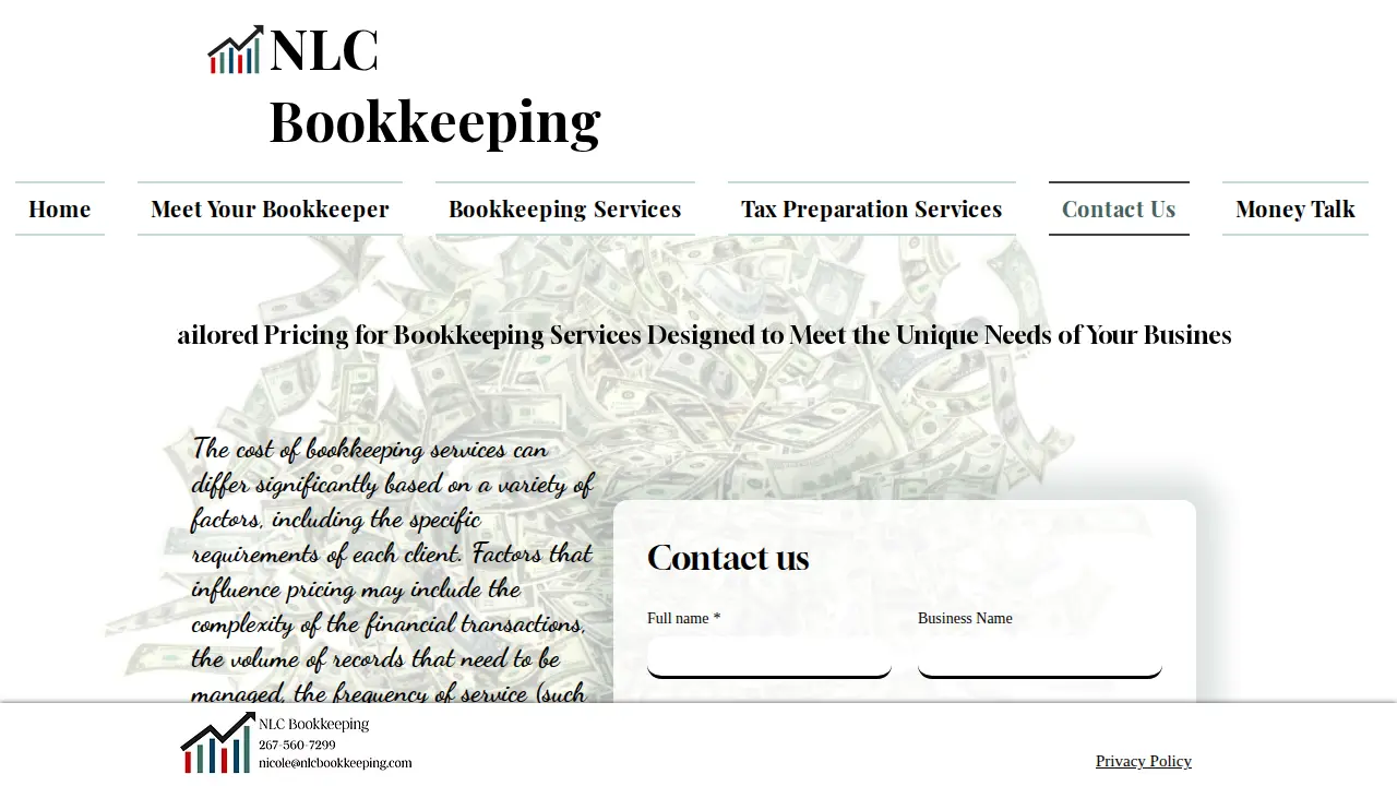 NLC Bookkeeping page