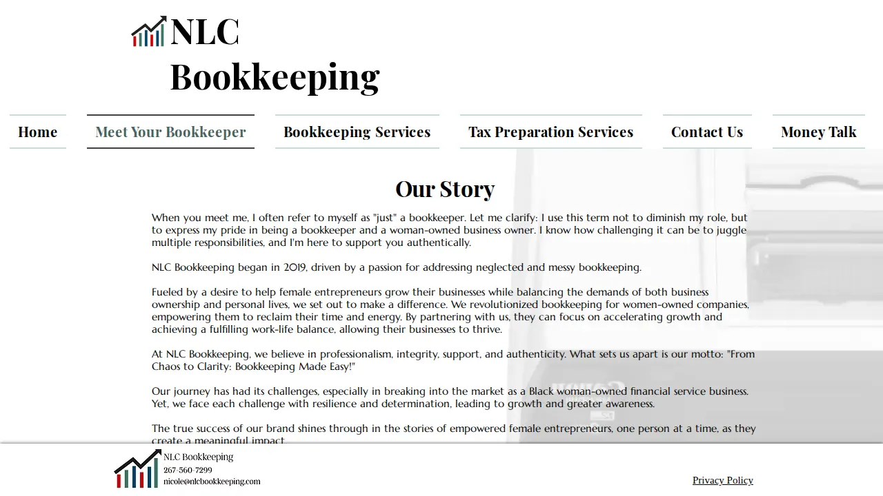 NLC Bookkeeping page