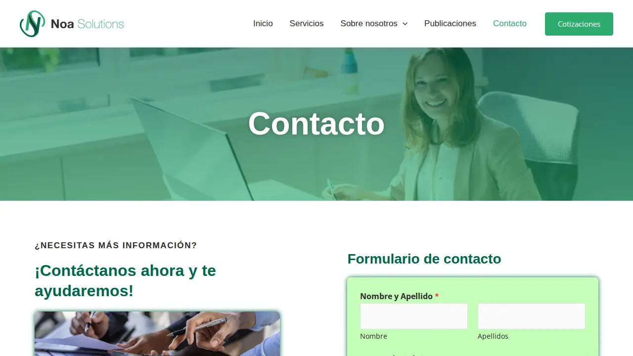 Noa Solutions page