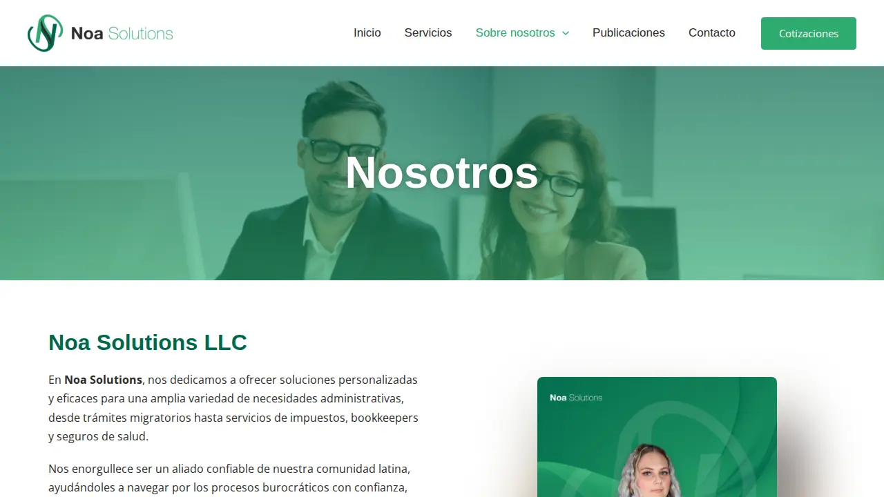 Noa Solutions page