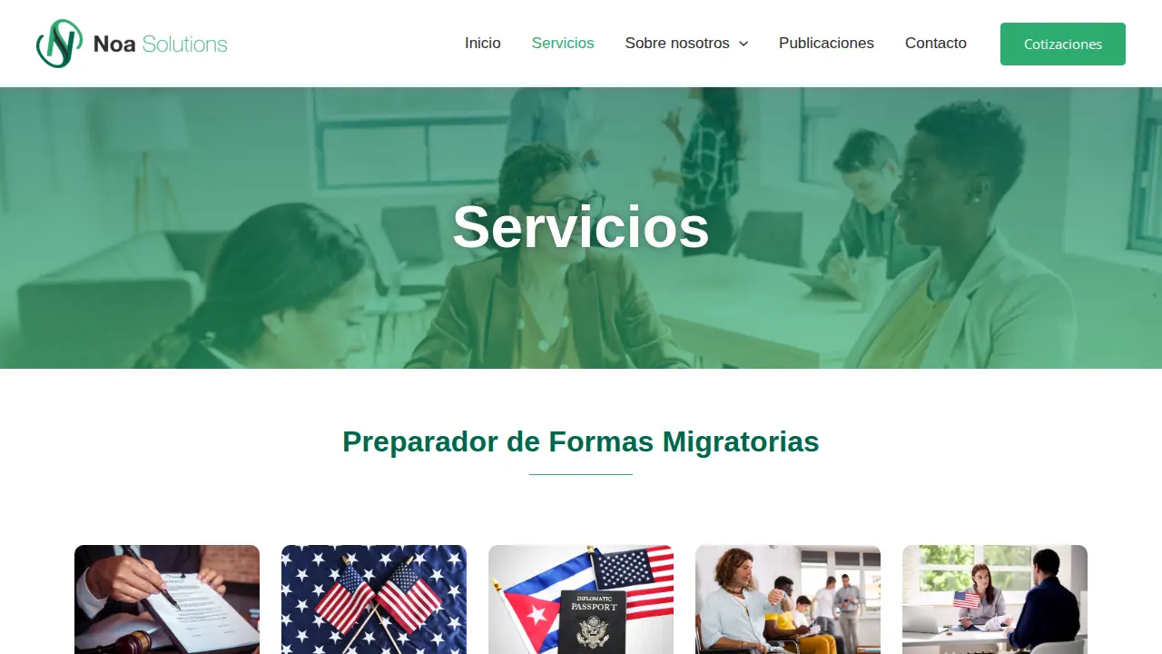 Noa Solutions page