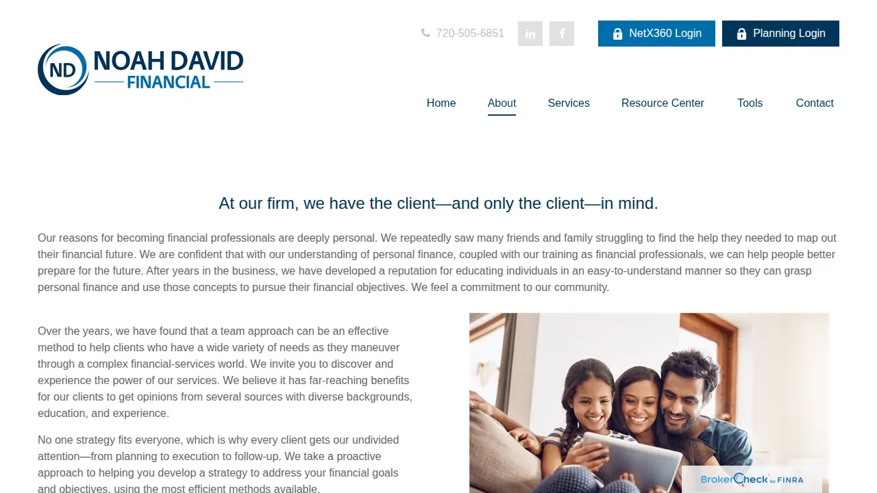 Noah David Financial page