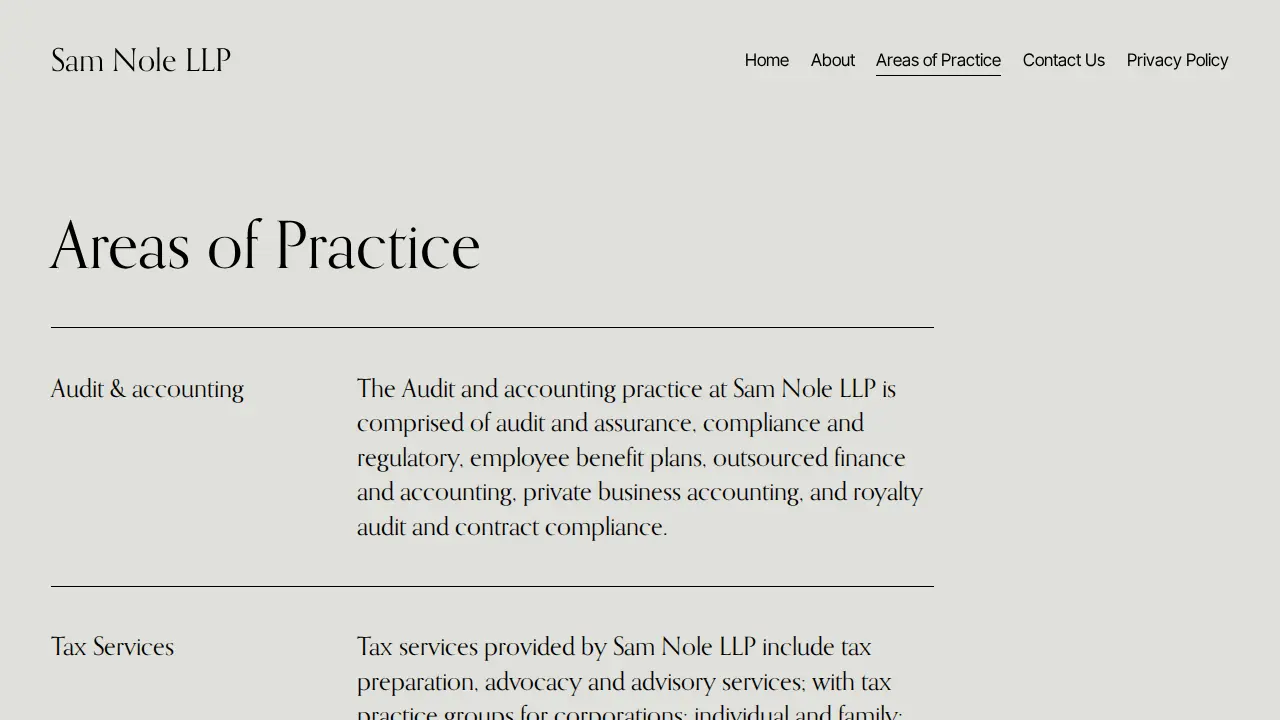 Sam J. Nole, CPA page