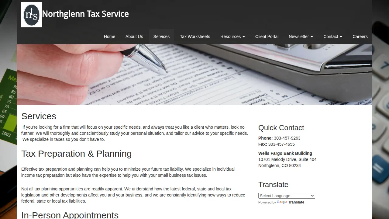 Northglenn Tax Services page