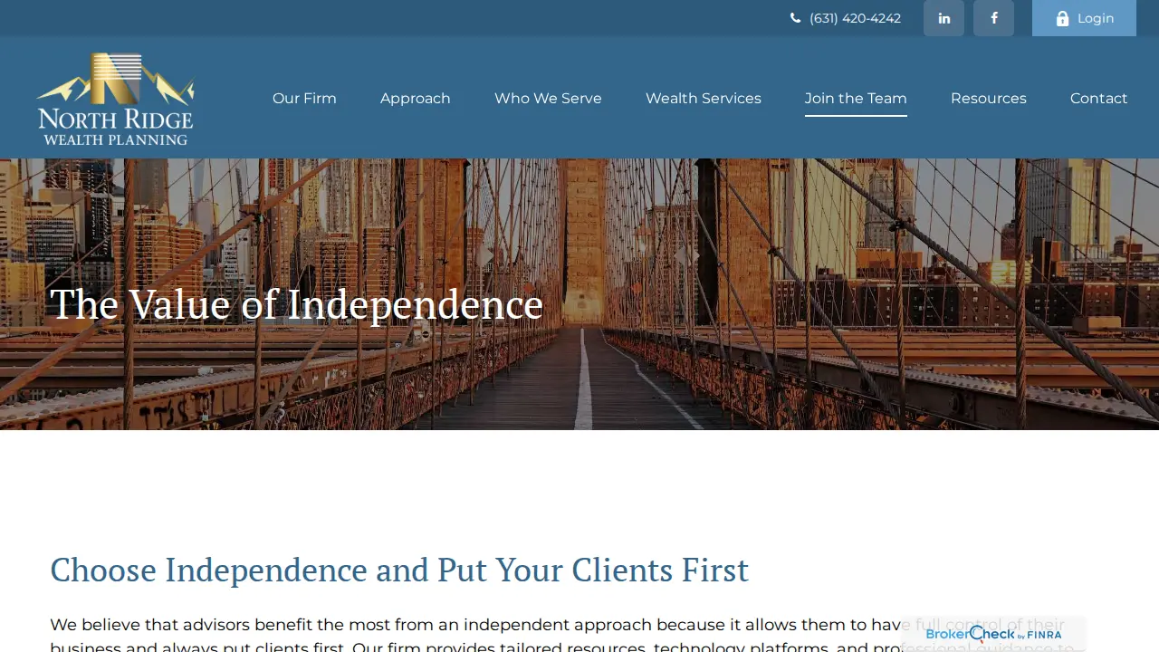 North Ridge Wealth Planning page