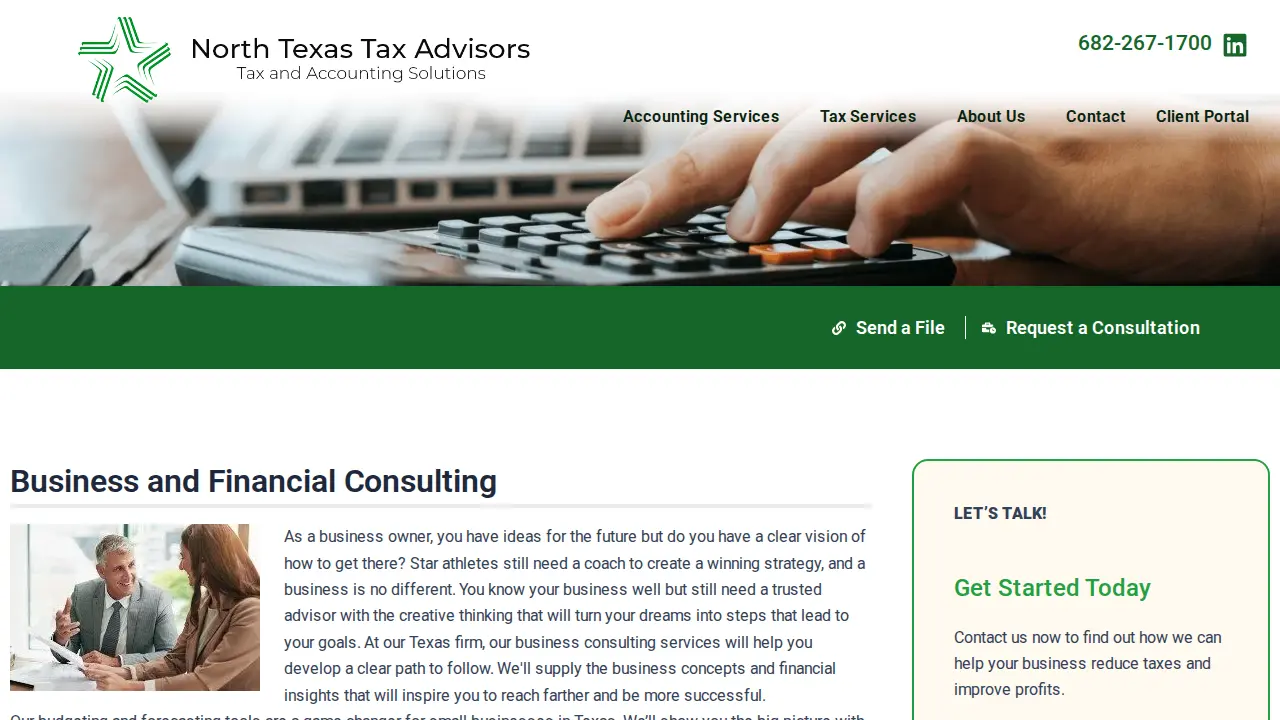 North Texas Tax Advisors page