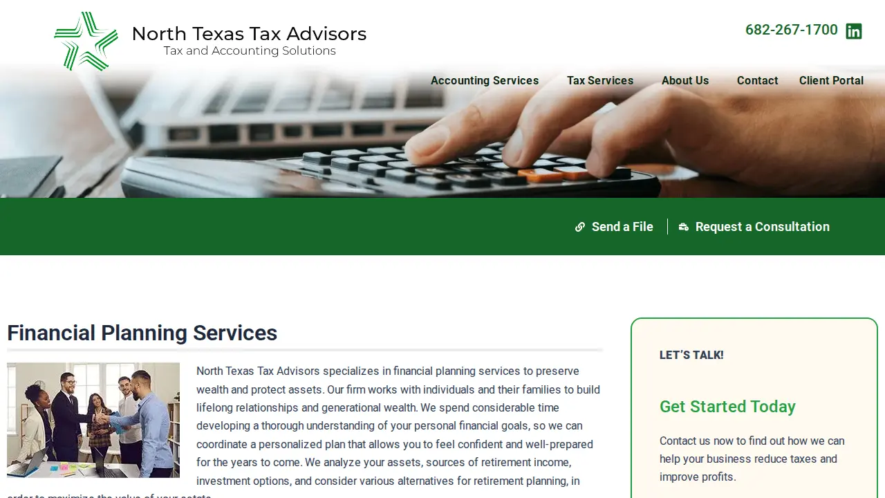North Texas Tax Advisors page