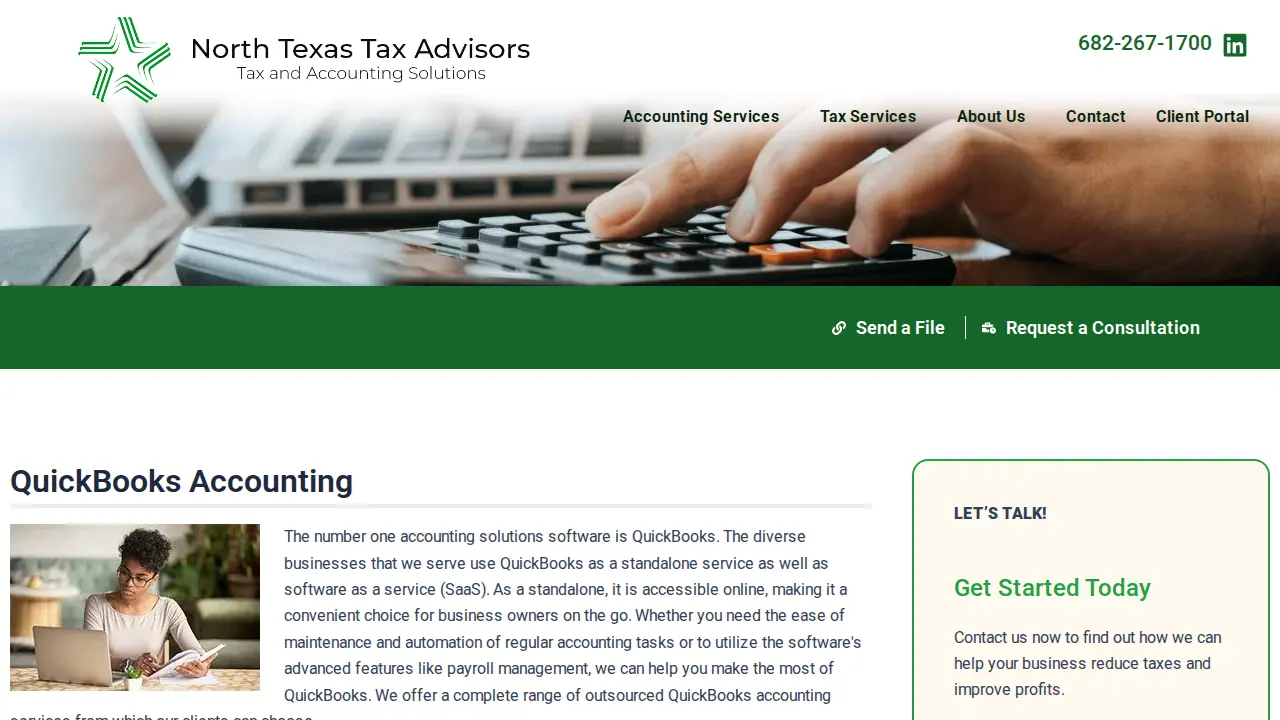 North Texas Tax Advisors page