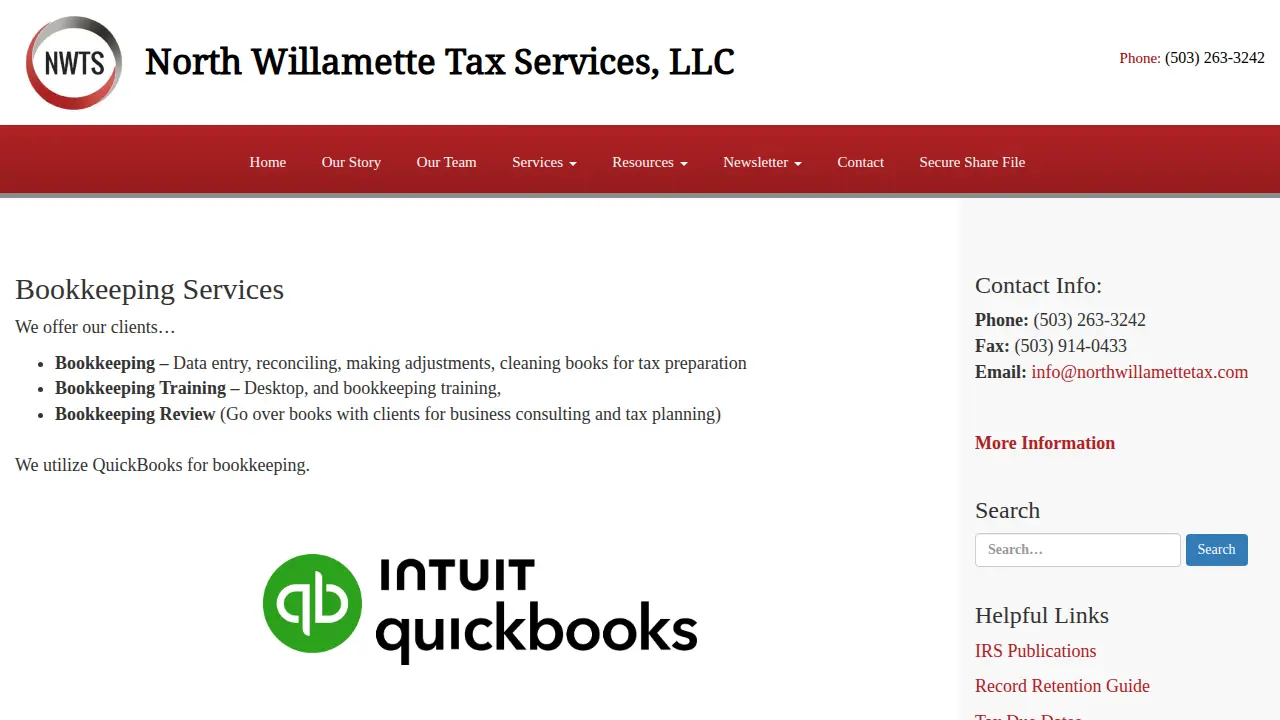 North Willamette Tax Services LLC page