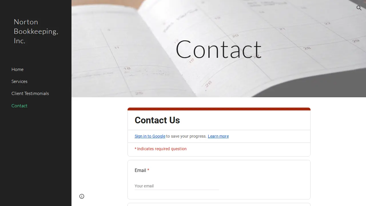 Norton Bookkeeping, Inc. page