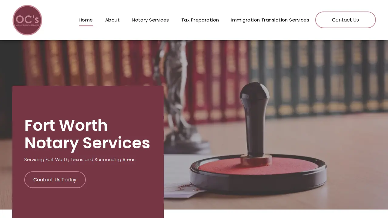 OC's Notary Public & Services page