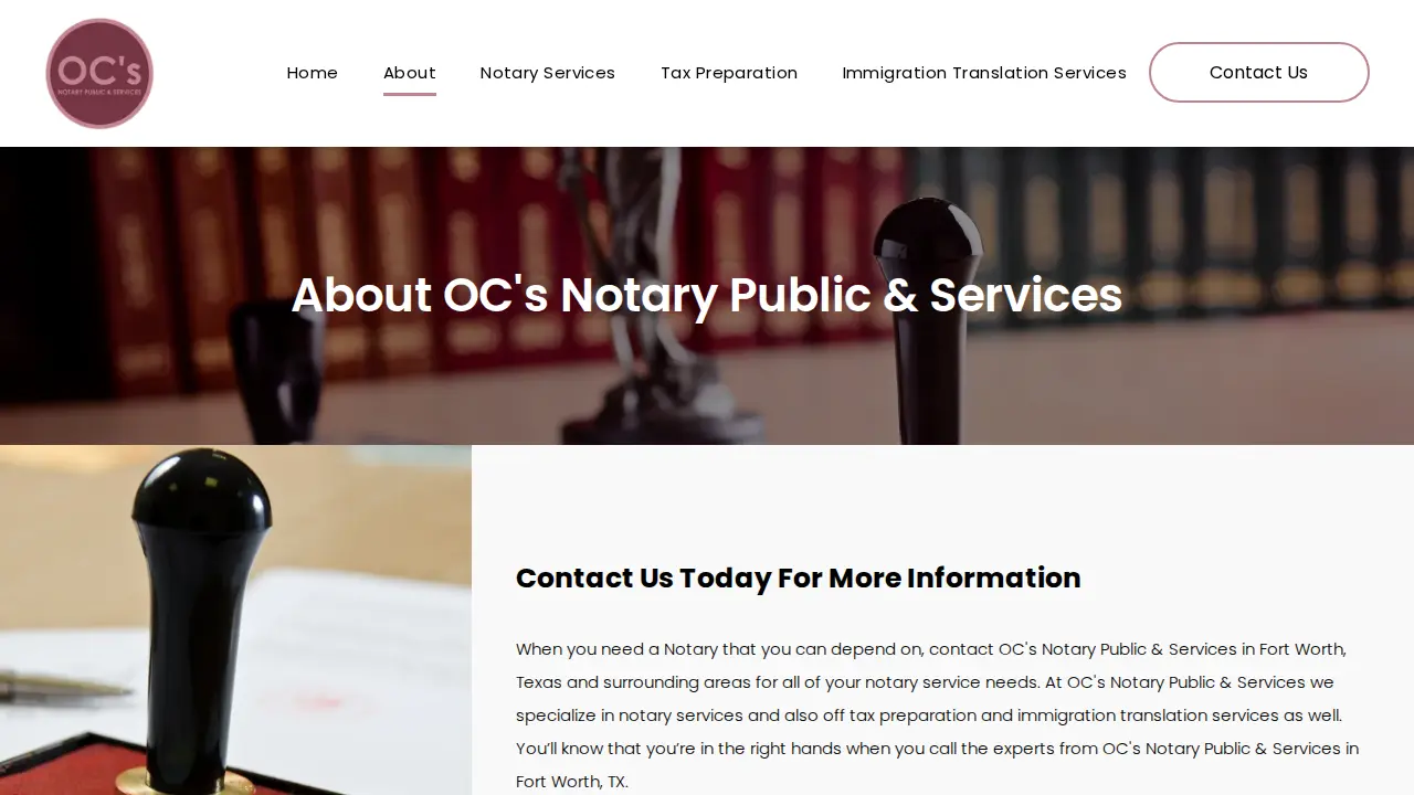 OC's Notary Public & Services page