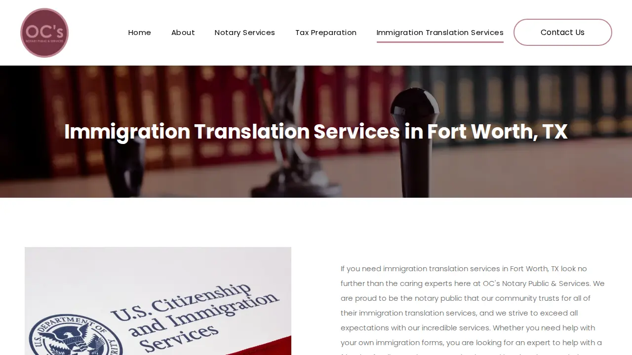OC's Notary Public & Services page