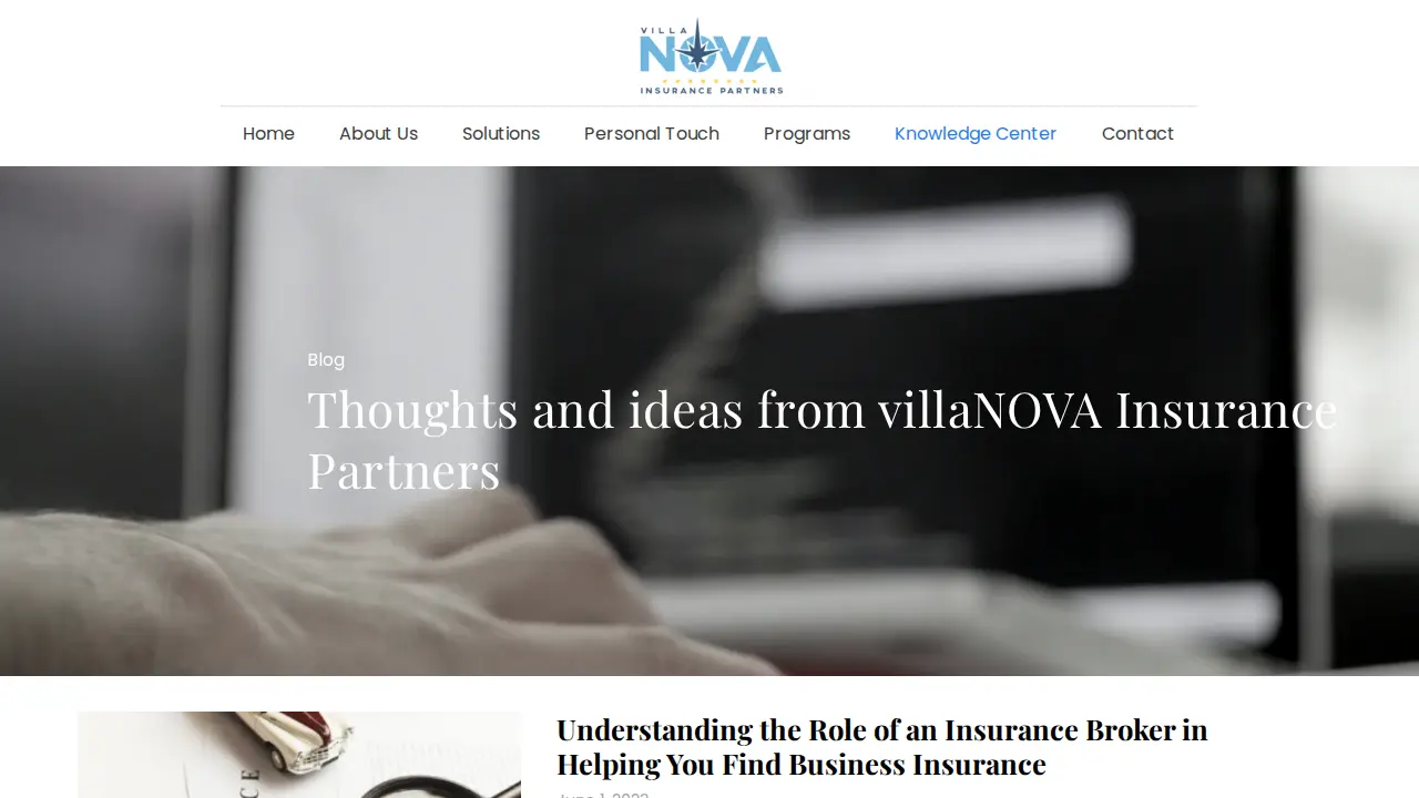 villaNOVA Insurance Partners page