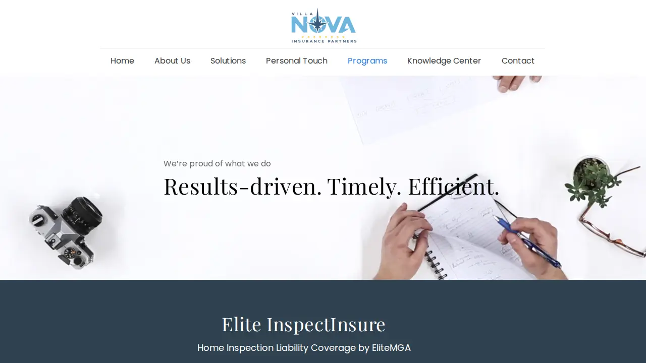 villaNOVA Insurance Partners page