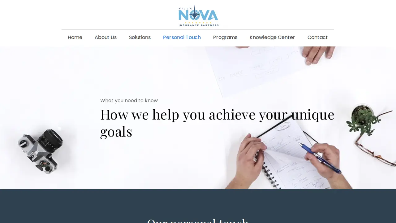 villaNOVA Insurance Partners page