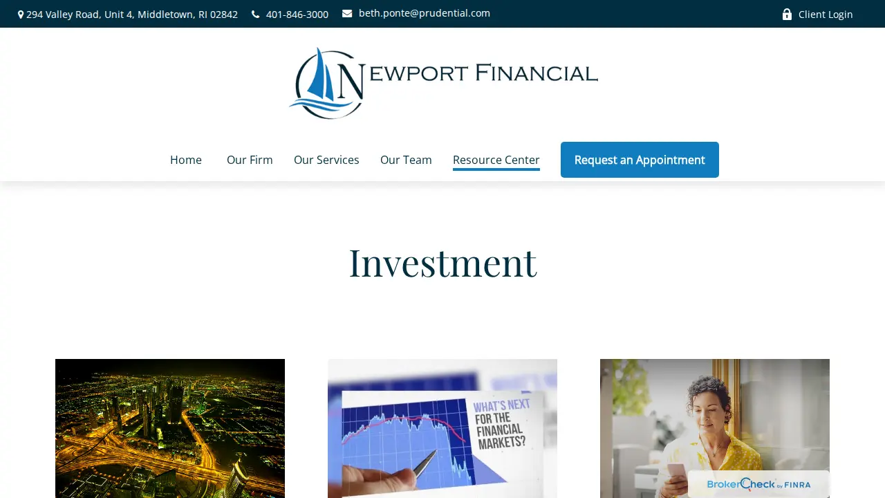 Newport Financial page