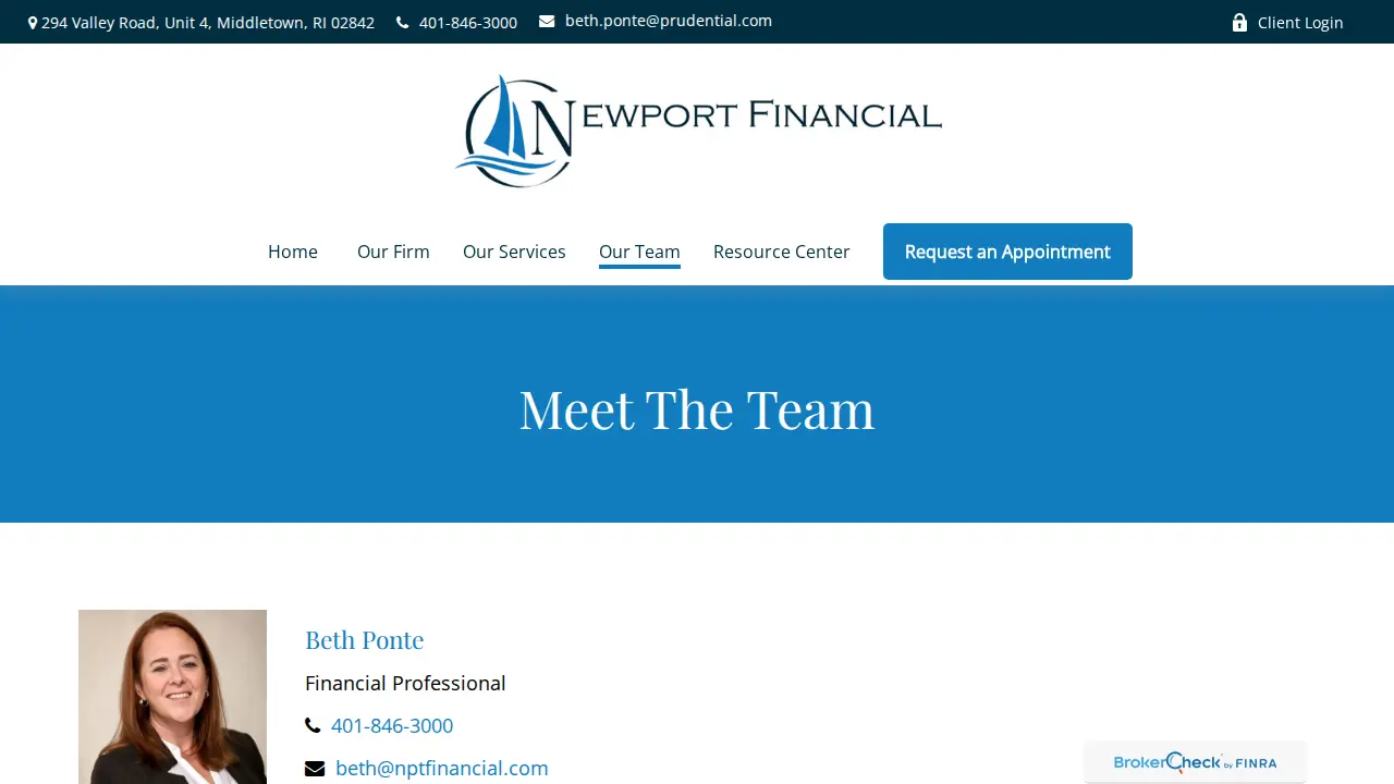 Newport Financial page