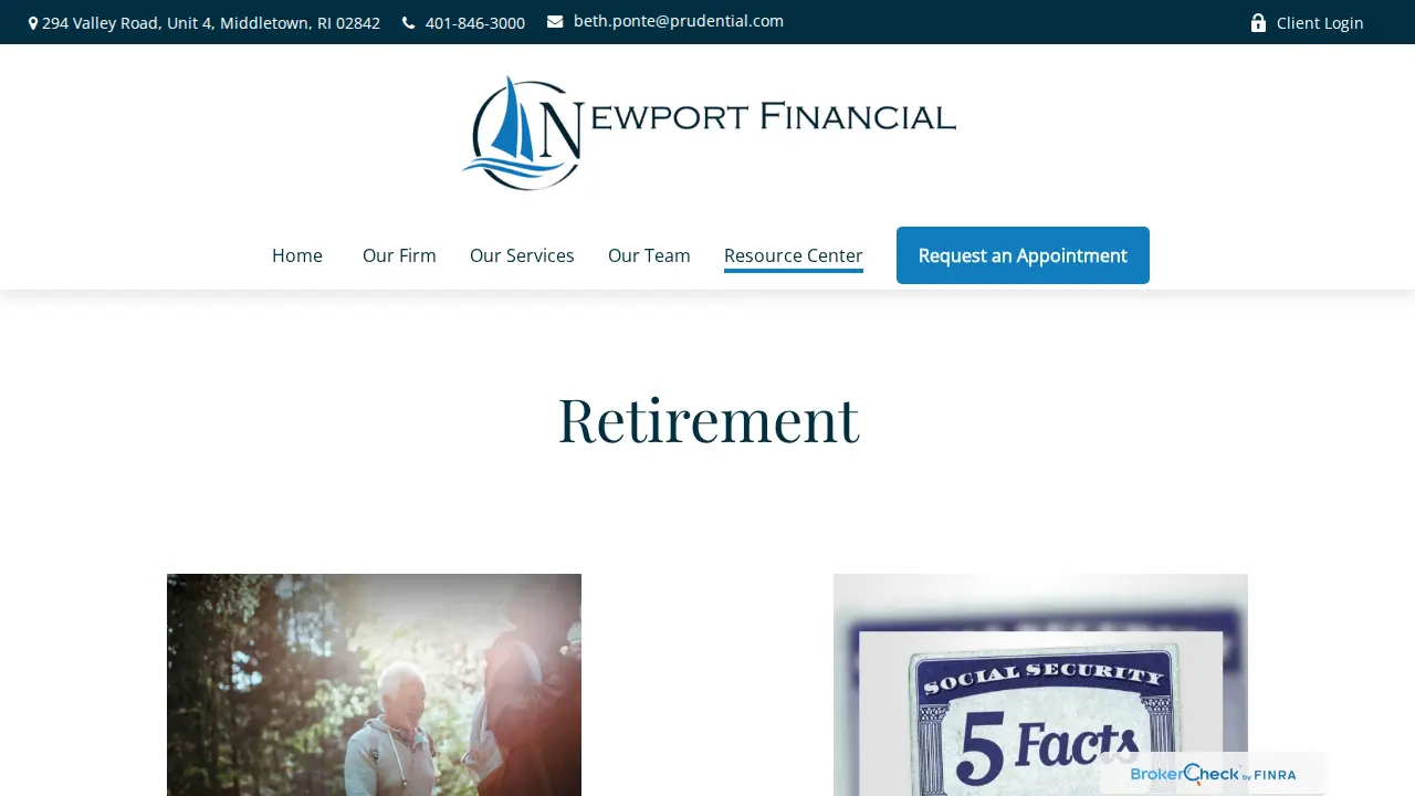 Newport Financial page