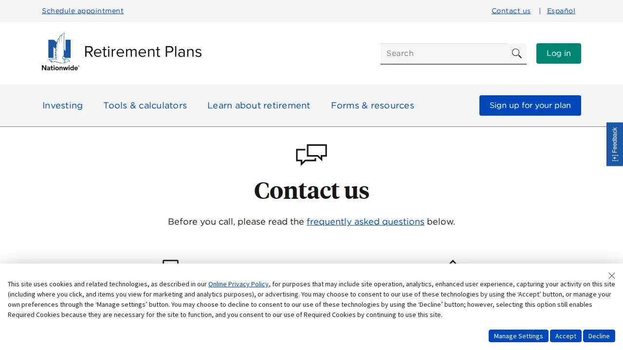 Nationwide Retirement Solutions page