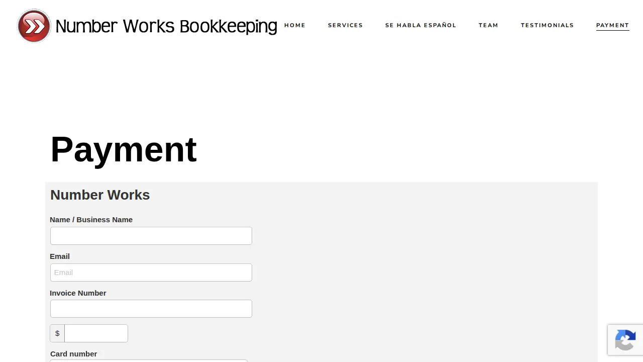 Number Works Bookkeeping page