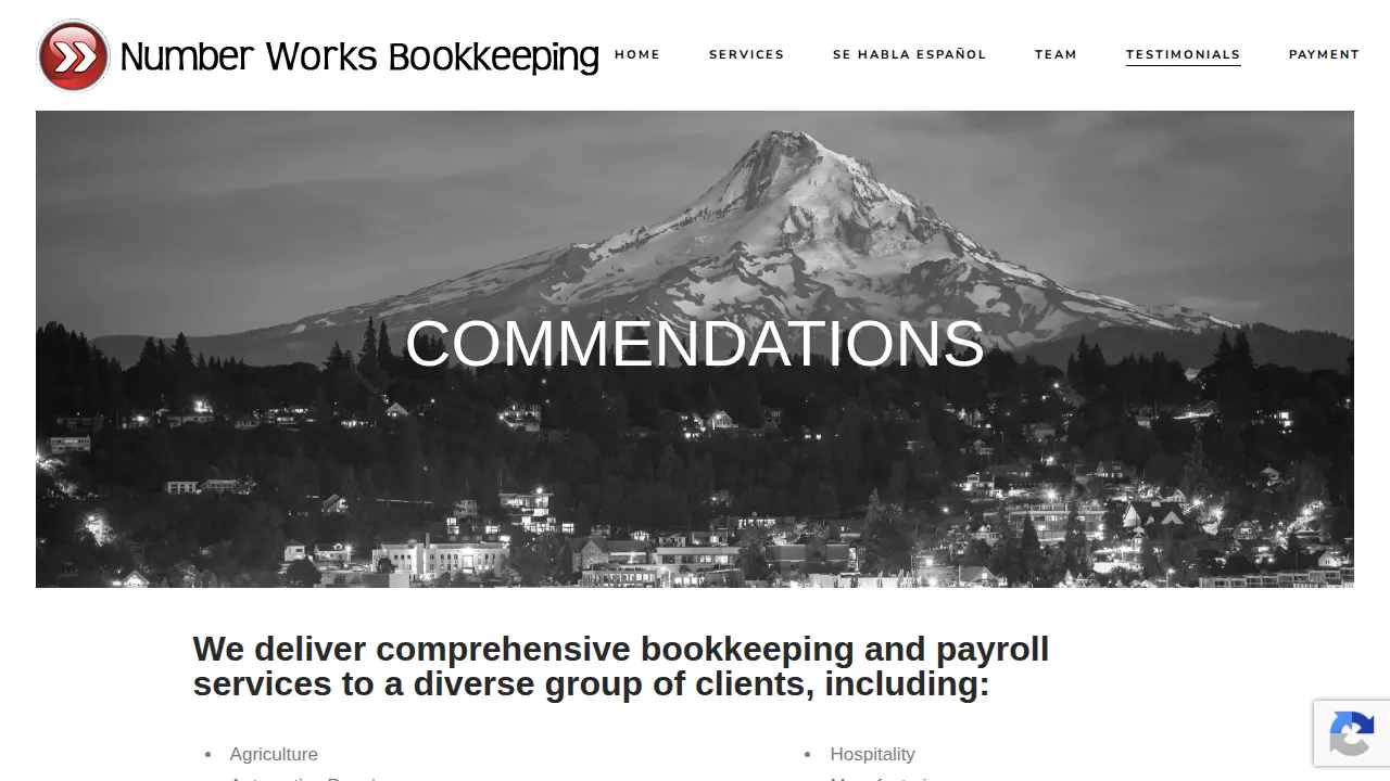 Number Works Bookkeeping page