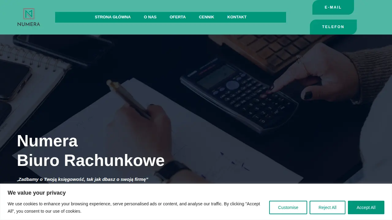 Księgowy Ursus - Biuro Rachunkowe NUMERA website
