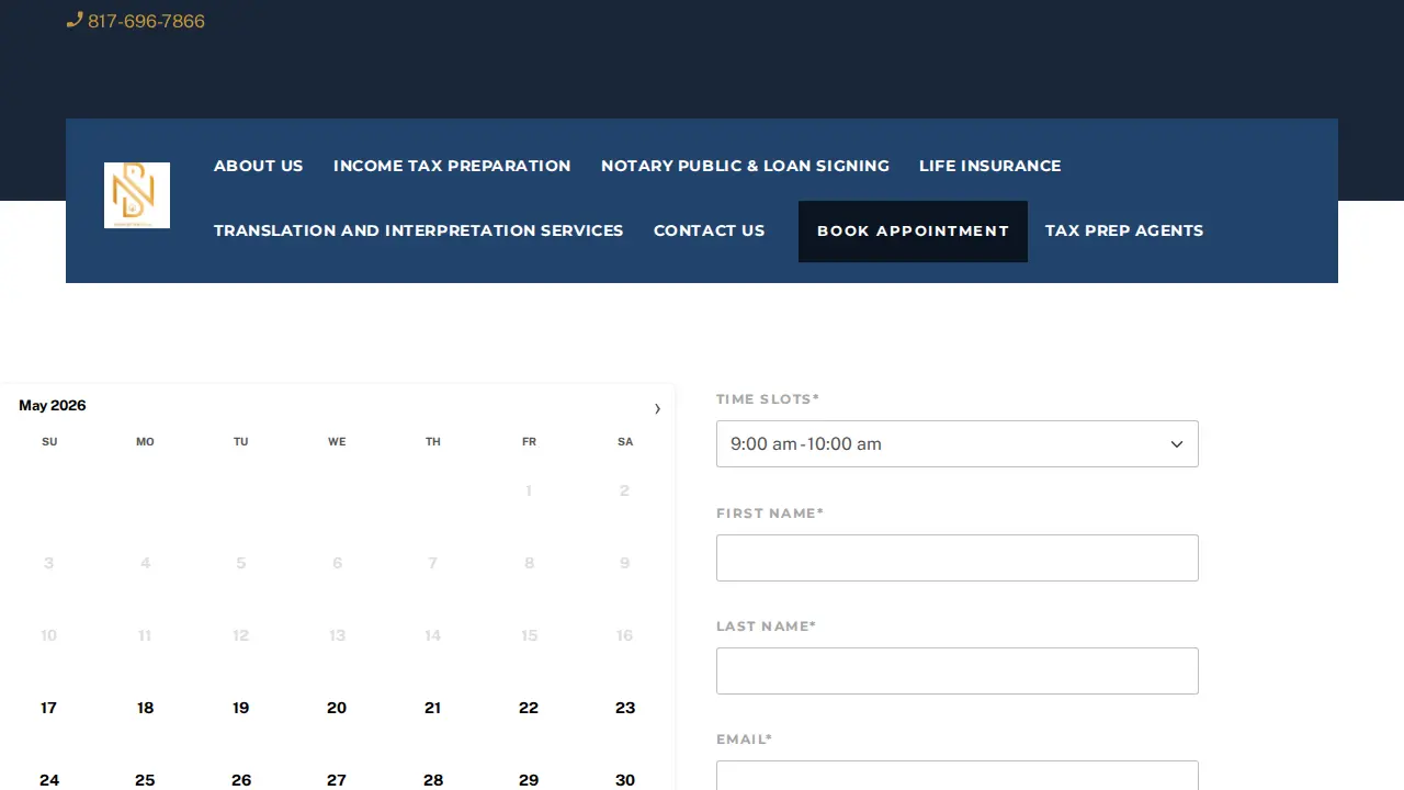 Nura Business Llc. Income tax Preparation, Documents translation(French and English), Life insurance, notary public page