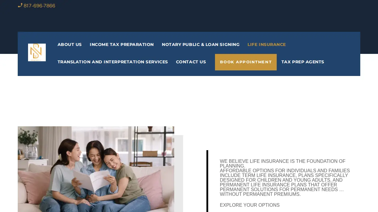 Nura Business Llc. Income tax Preparation, Documents translation(French and English), Life insurance, notary public page