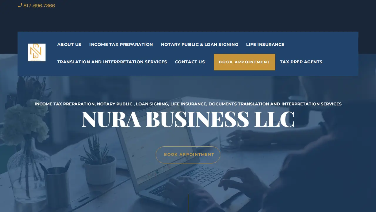 Nura Business Llc. Income tax Preparation, Documents translation(French and English), Life insurance, notary public