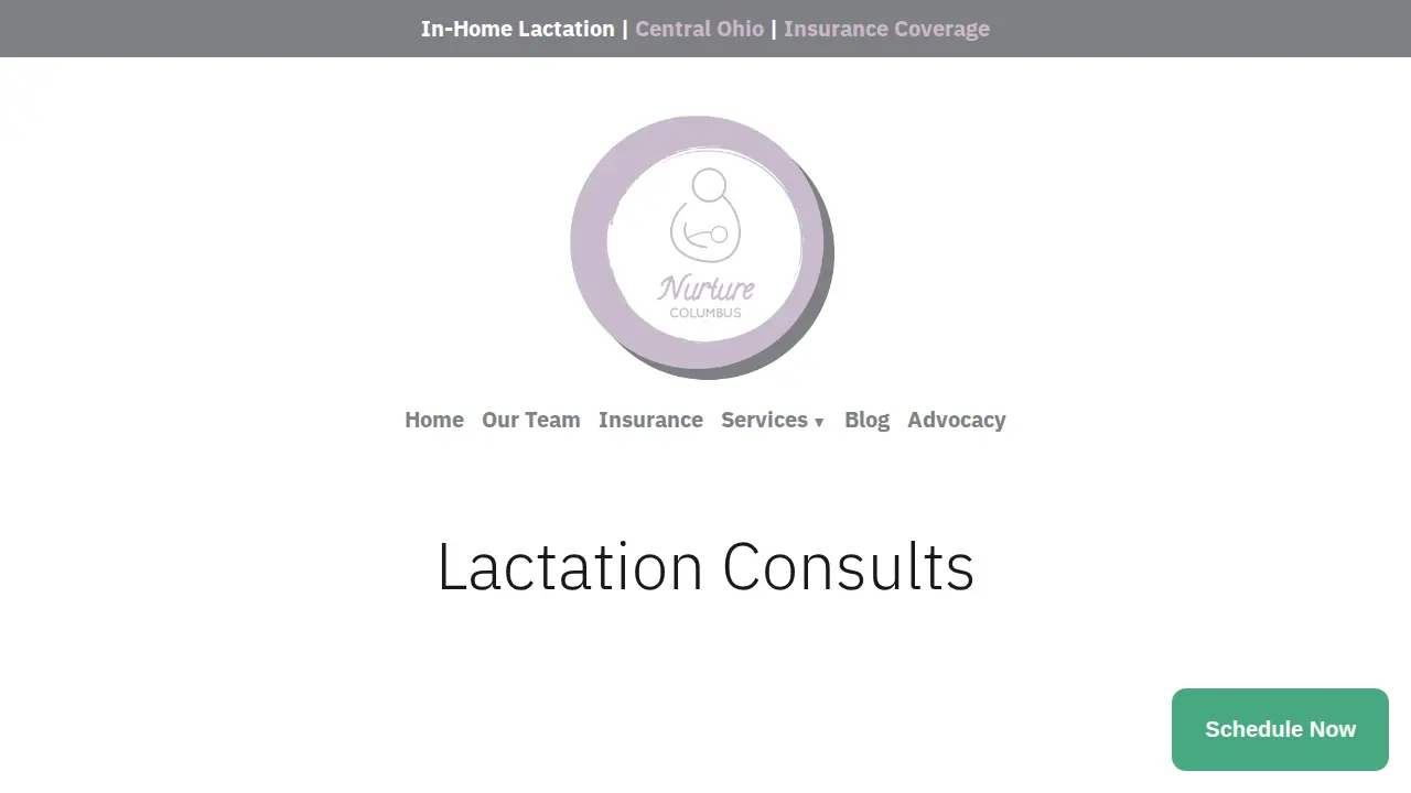 Nurture Columbus Lactation Services page