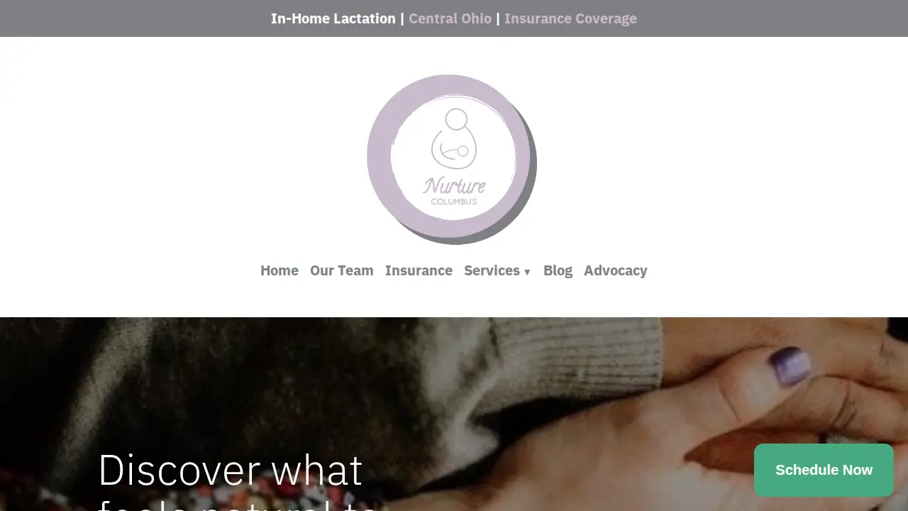 Nurture Columbus Lactation Services website