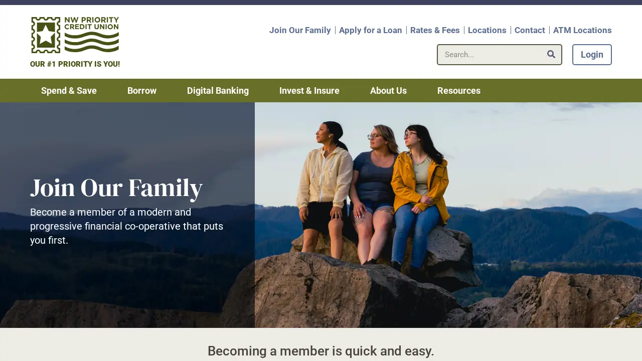NW Priority Credit Union page