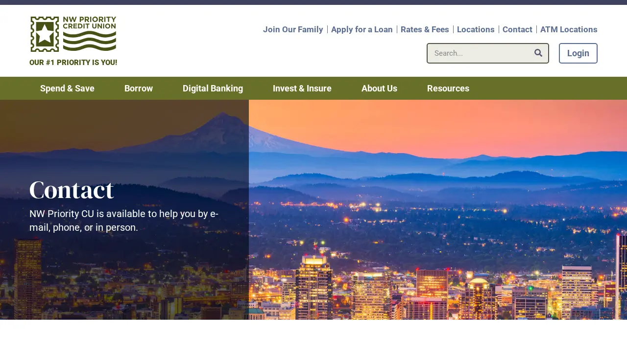 NW Priority Credit Union page
