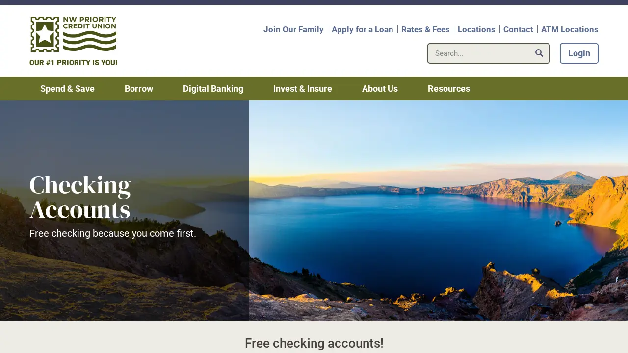 NW Priority Credit Union page